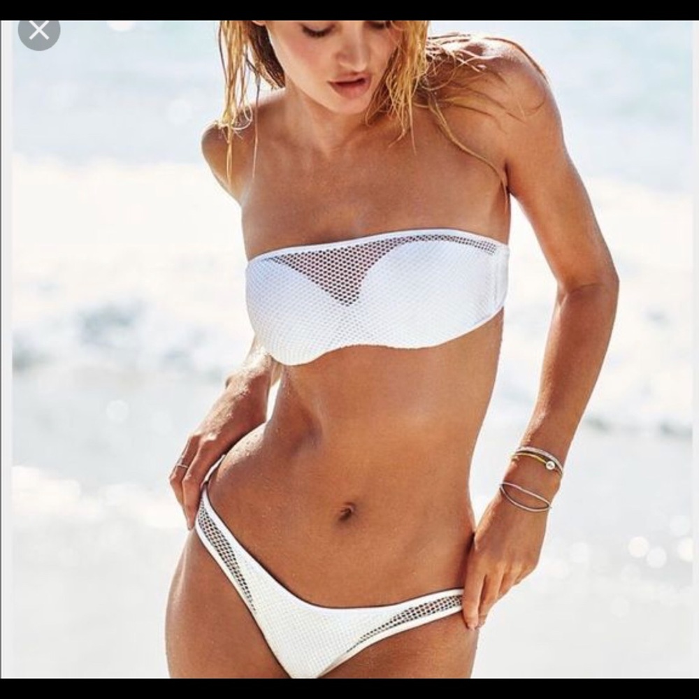 VS white mesh bikini strapless option